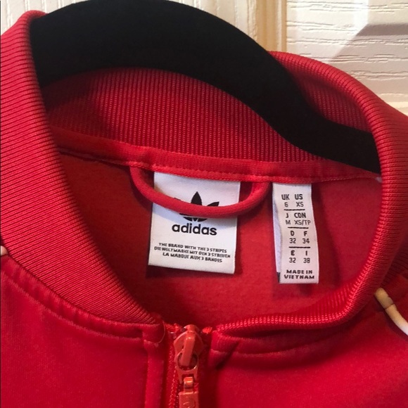 Red Adidas zip up jacket - Picture 3 of 5